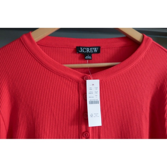 {J. Crew} Vintage rib long-sleeve henley T-shirt - Size L - NWT - Picture 2 of 6